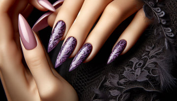 purple stiletto nails designs