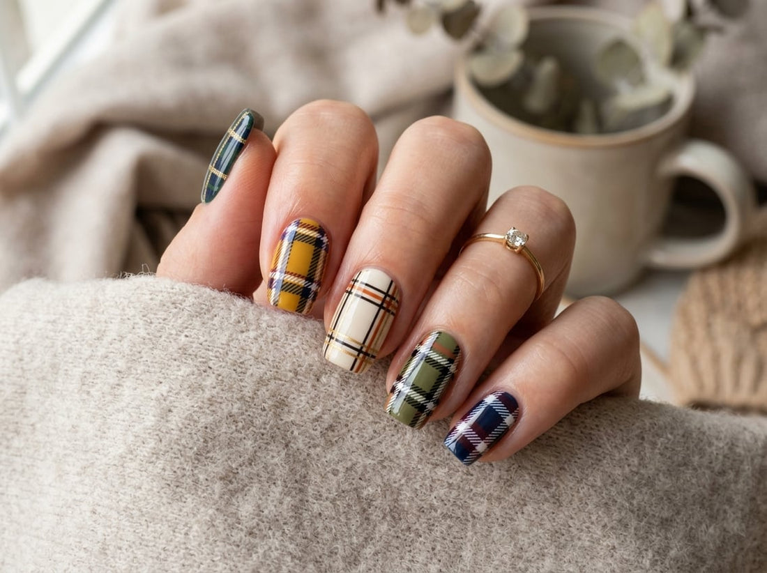 plaid nail designs