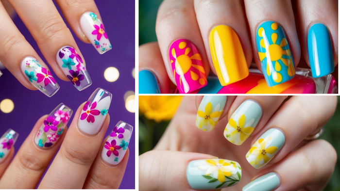 blooming gel nail designs