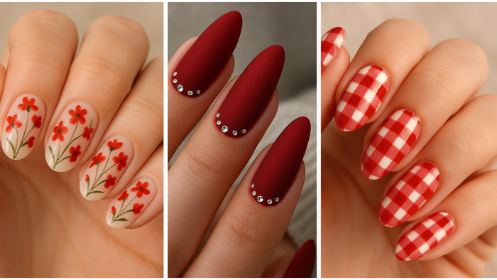 red spring nails