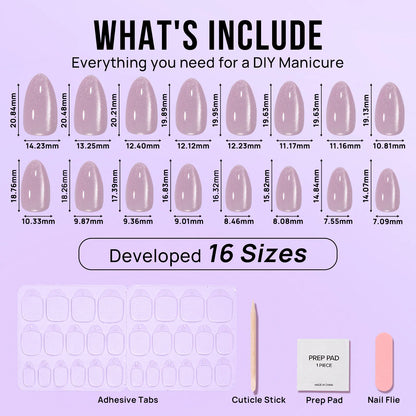 Falling Star Cat Eye Almond Nails - Soft Gel Press On