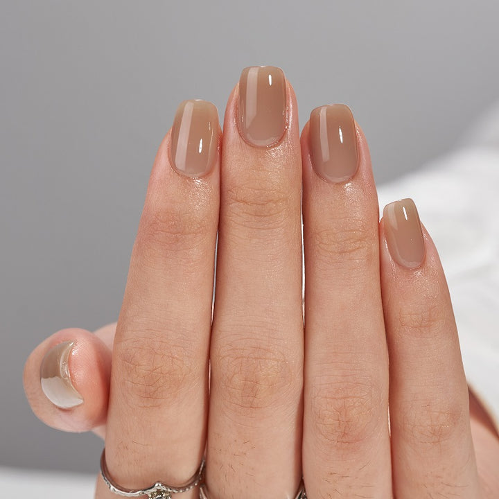 Iced Latte Squoval Nails - Press On Nails#2