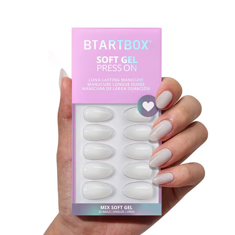 Cream Puff Almond Nails - Soft Gel Press On