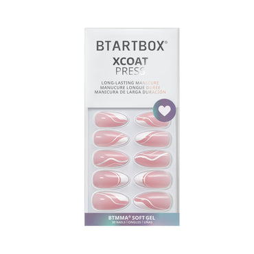 White Swirl Almond Nails - XCOATPRESS