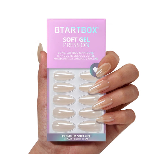 Glazed Donut Almond Nails - Soft Gel Press On