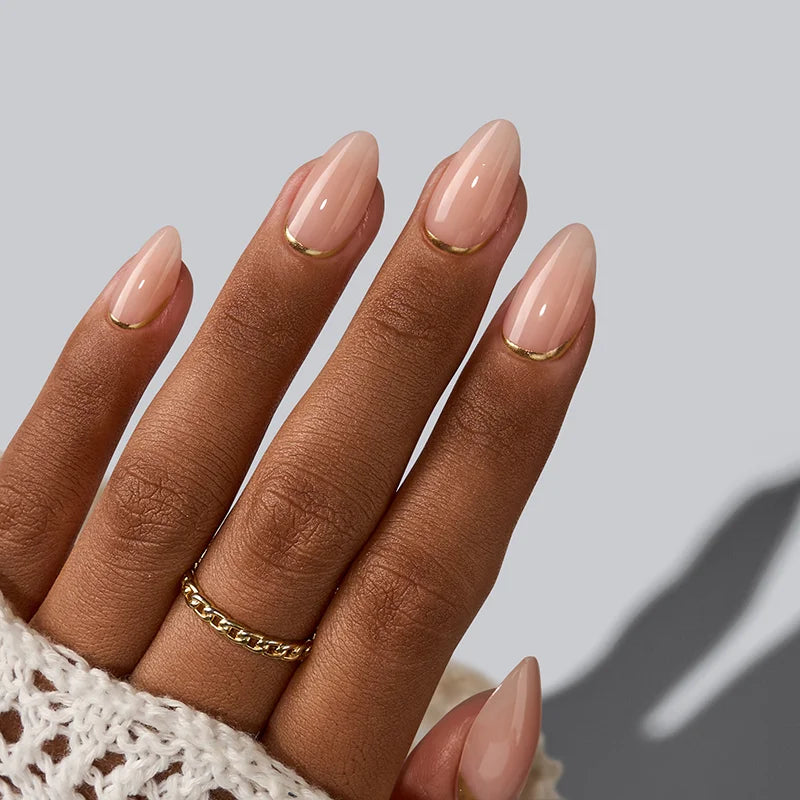 Gold End Almond Nails - XCOATPRESS