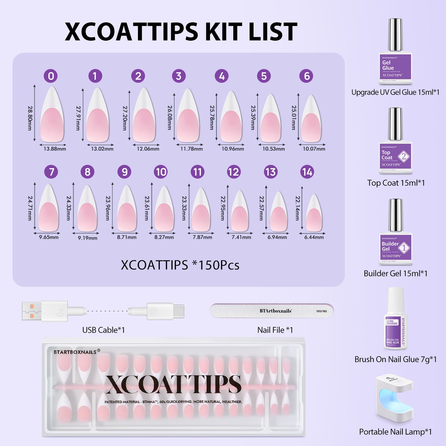 XCOATTIPS® French Kit - Long Stiletto