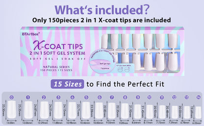 XCOATTIPS® Natural - Milky White Long Square