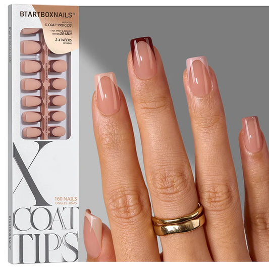 XCOATTIPS® French - Peach Short Square Pastel Tips