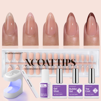 XCOATTIPS® French - Peach Medium Almond Pastel Tips