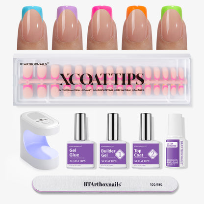 XCOATTIPS® French - Short Square Brighter Pastel Tips