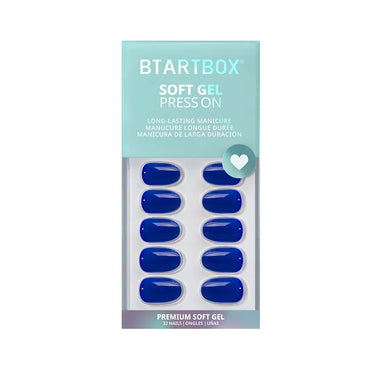 Mystic Navy Blue Round Nails - Soft Gel Press On