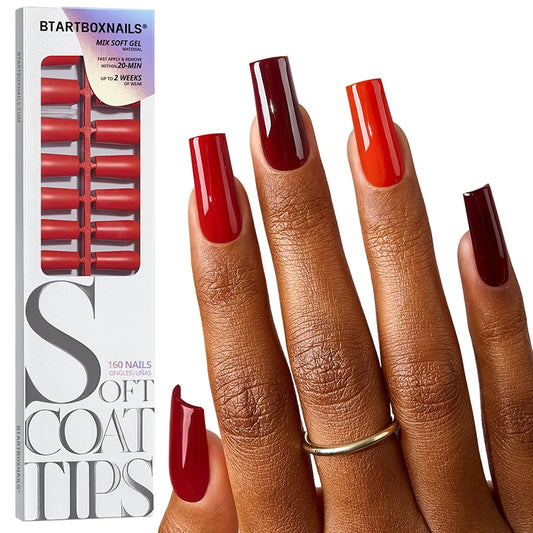 SOFTCOATTIPS™ Red Collection Five Shades Long Square