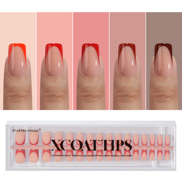 XCOATTIPS® French - Red Pastel Tips