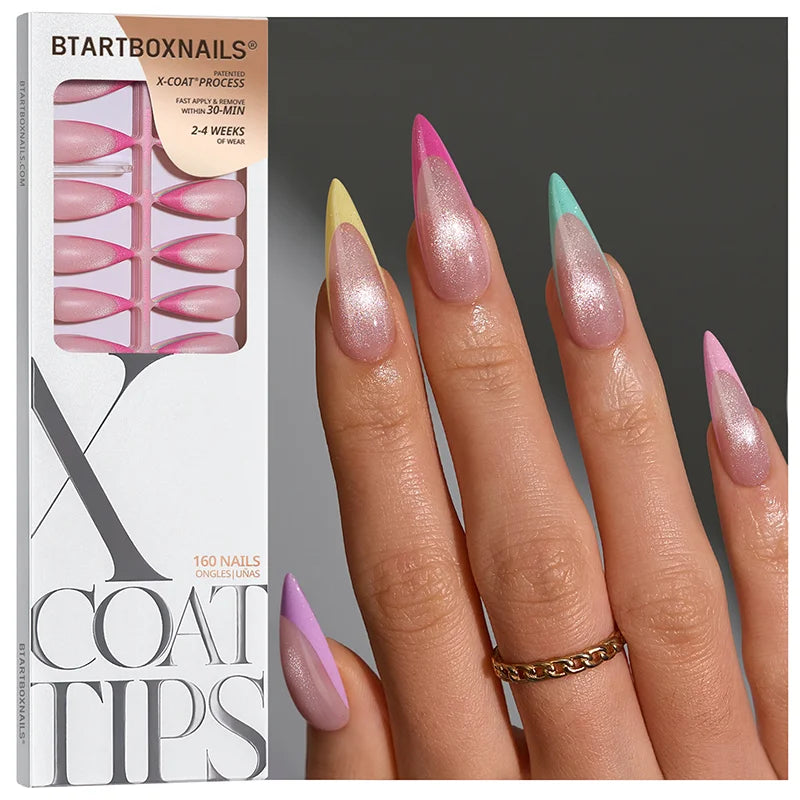 XCOATTIPS® French Brighter Pastel - Cat-Eye Base Long Stiletto