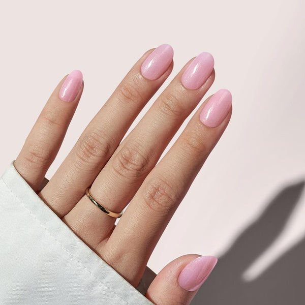 Lovely Pink Oval Nails - Press On Nails