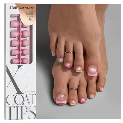XCOATTIPS® French Brighter Pastel Toe Nail - Cat-Eye Base Square