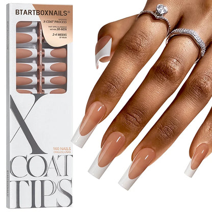 XCOATTIPS® French - Extra Long Square White Tips