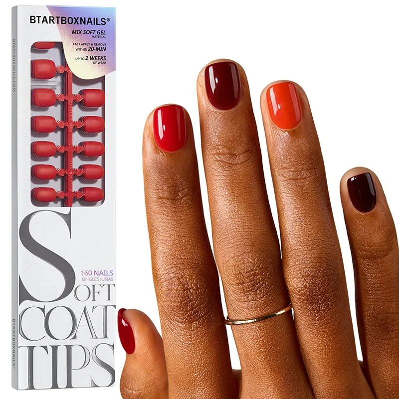 SOFTCOATTIPS™ Red Collection Five Shades XXS Squoval