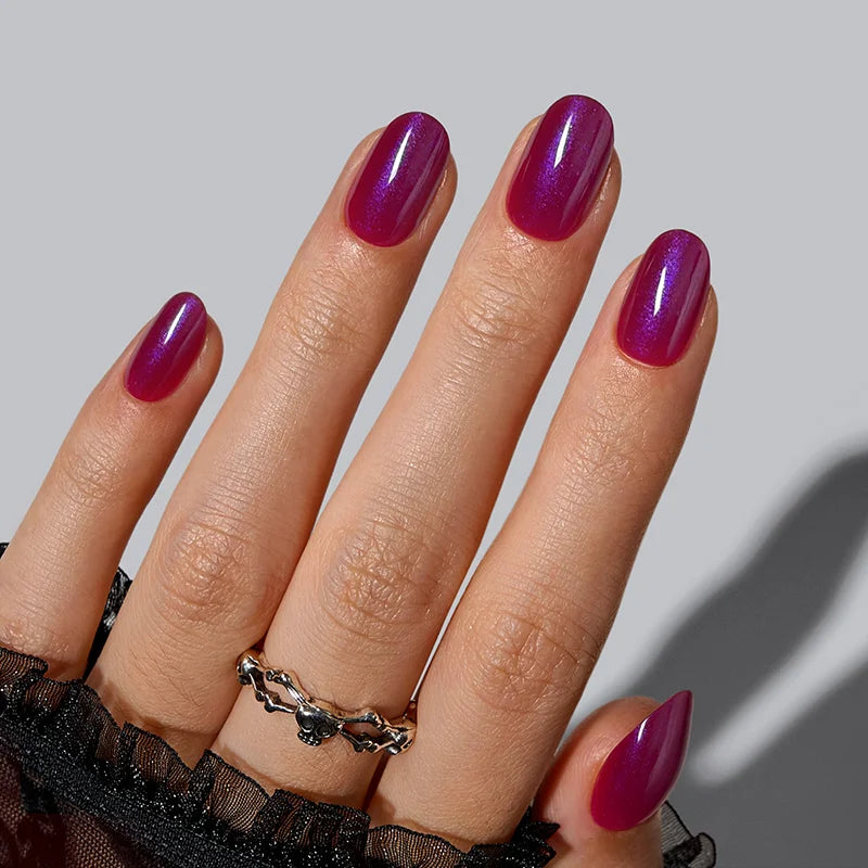 Midnight Alibi Round Nails - Soft Gel Press On