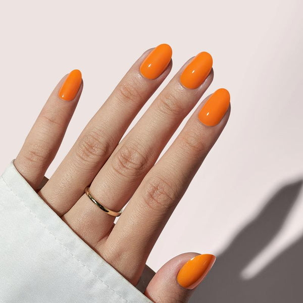 Maple Orange Oval Nails - Press On Nails