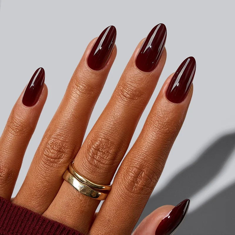 Coffee Desire Medium Almond Nails