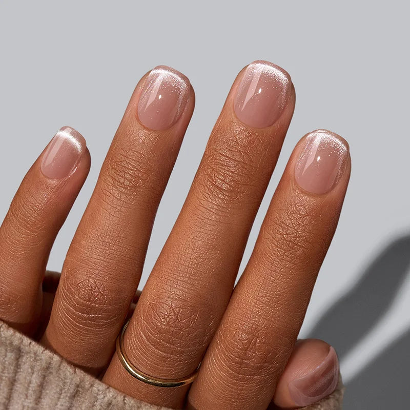 Shimmer Veil XXS Squoval Nails