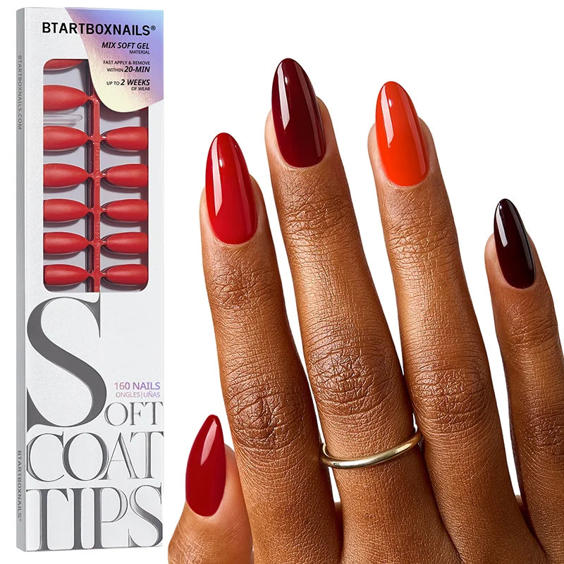 SOFTCOATTIPS™ Red Collection Five Shades Medium Almond