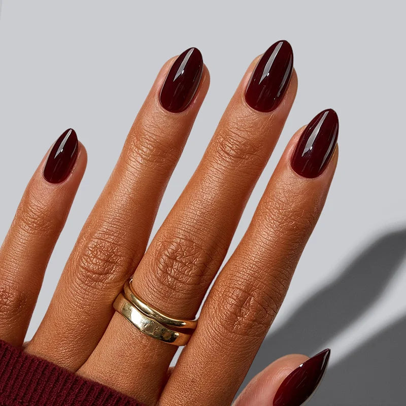 Coffee Date Short Almond Nails 