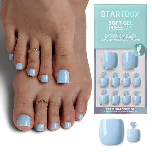Soft Landing Square - Press On Toe Nail