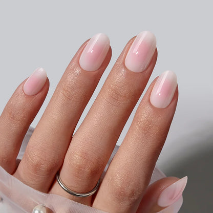 Drunk Blush Short Round Nails