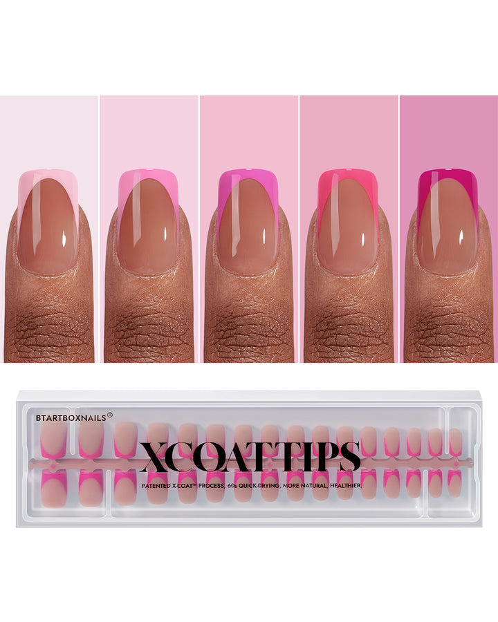 XCOATTIPS® French - Short Square Pink Pastel Tips