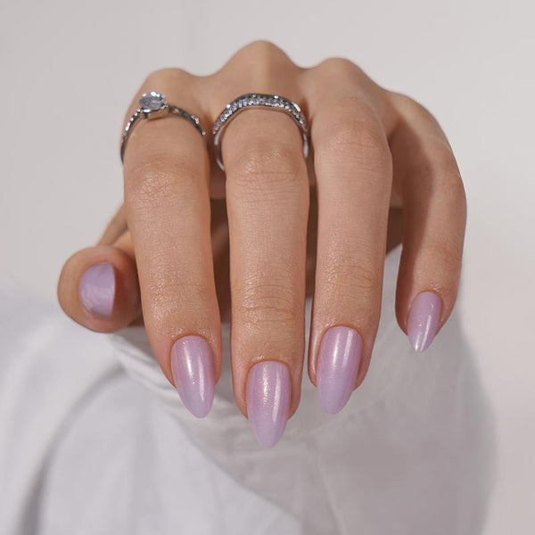 Holo Lilac Purple Almond Nails - Press On Nails