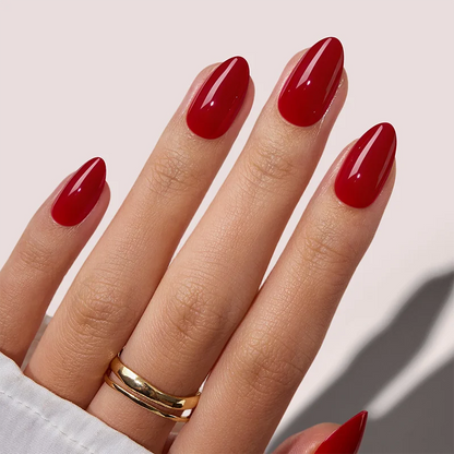 Red Affair Short Almond Nails