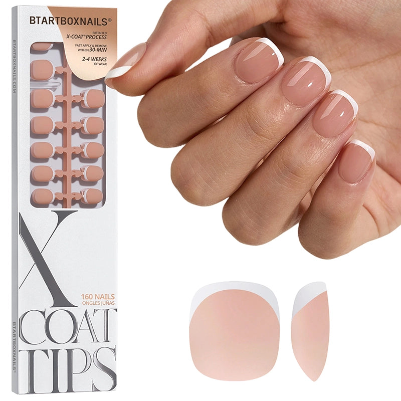 White French XXS Squoval Nails