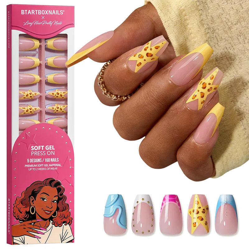 Star Bloom Ballerina Media - Unghie adesive in gel morbido