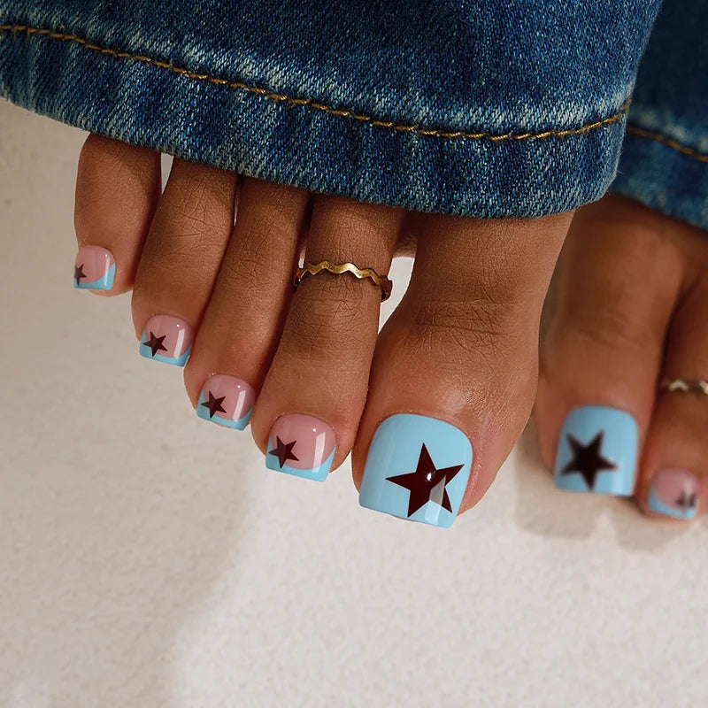 Blooming Stardust Toe Nail - Soft Gel Press On