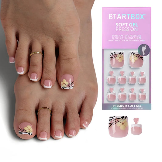 Isle Plumeria Pedi Square Nails - Press On Toe Nail