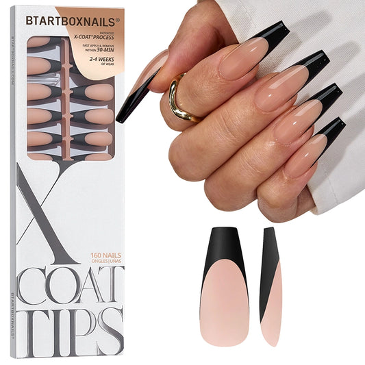 XCOATTIPS® French - Extra Long Ballerina Black Tips