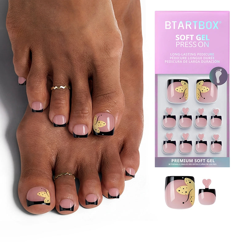 Weekend Getaway Series Square Press On Toe Nails