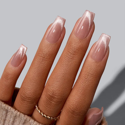 Shimmer Bloom Short Coffin Nails