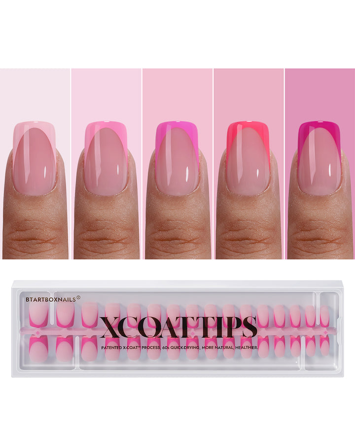 XCOATTIPS® French - Short Square Pink Pastel Tips