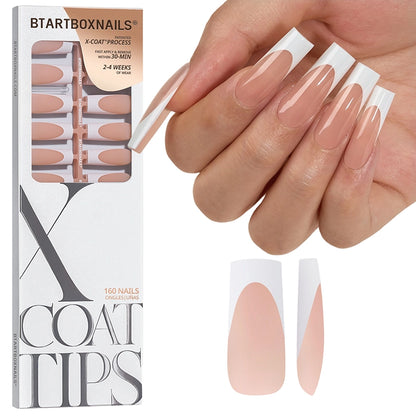 XCOATTIPS® French - Extra Long Square White Tips
