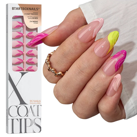 3D French Nails Medium Almond