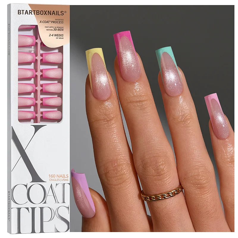 XCOATTIPS® French Brighter Pastel - Cat-Eye Base Long Square
