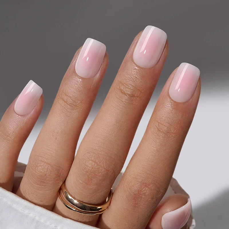 Soft Blush Extra Short Squoval Nails 