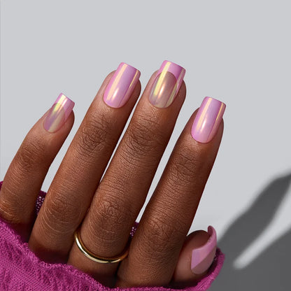 Blooming Stardust Short Square - Soft Gel Press On