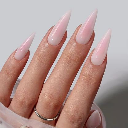Bold Blush Long Stiletto Nails