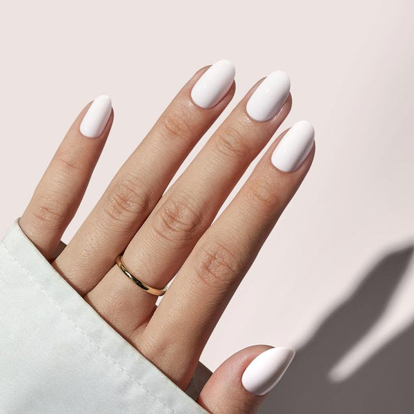 Pure White Oval Nails - Press On Nails