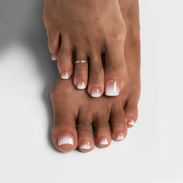 Nude Ombré Baby Boomer Short Squoval - Press On Toe Nail